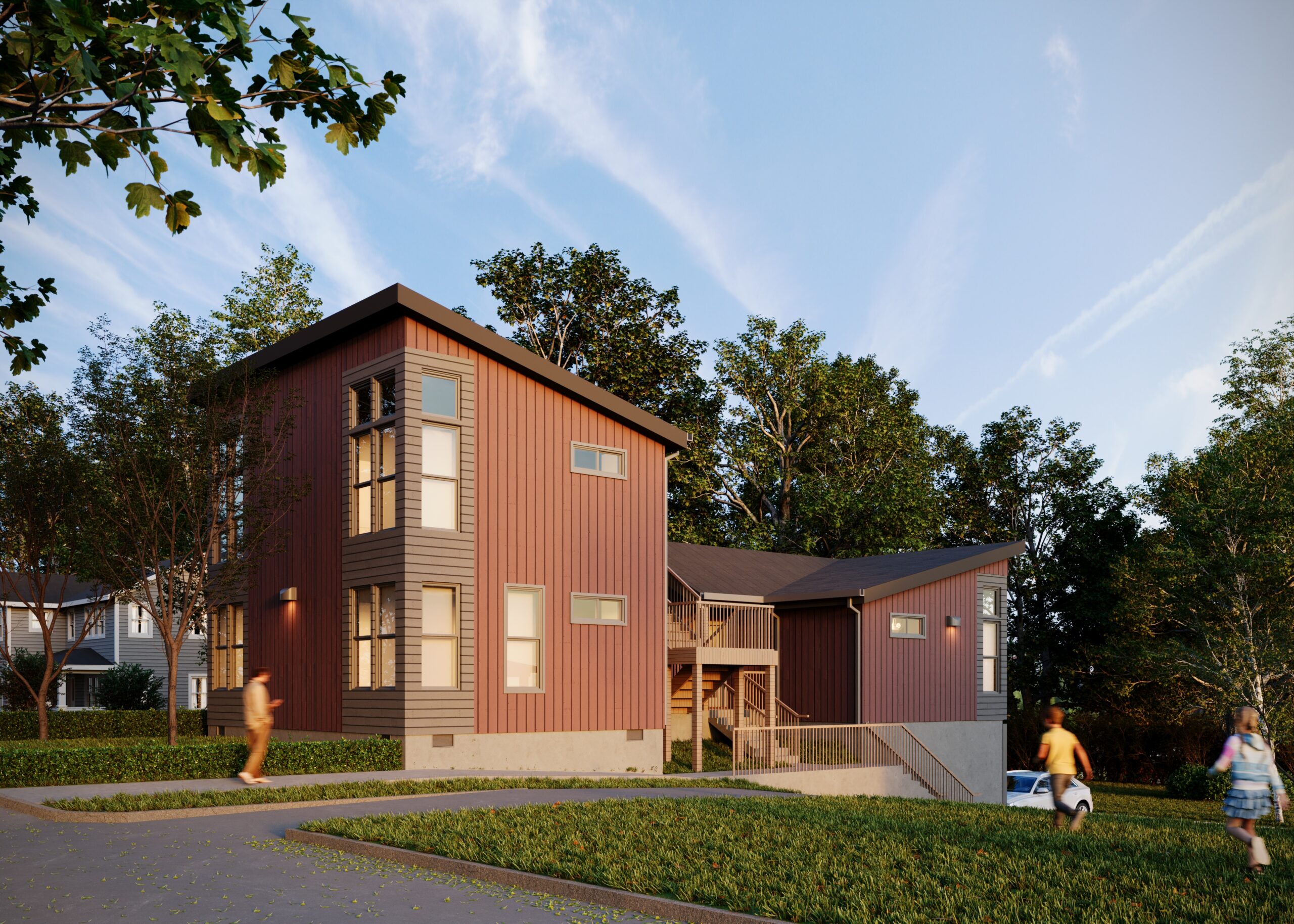 Final rendering of Dupree Duplex in Durham, NC