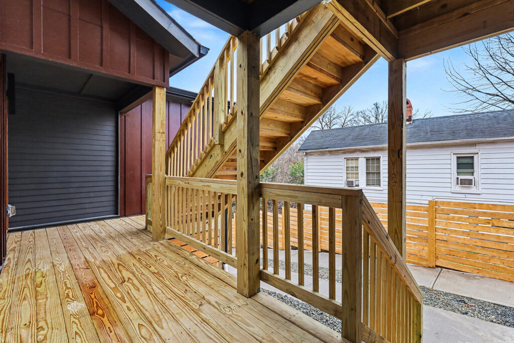 Exterior stairs in Dupree Duplex