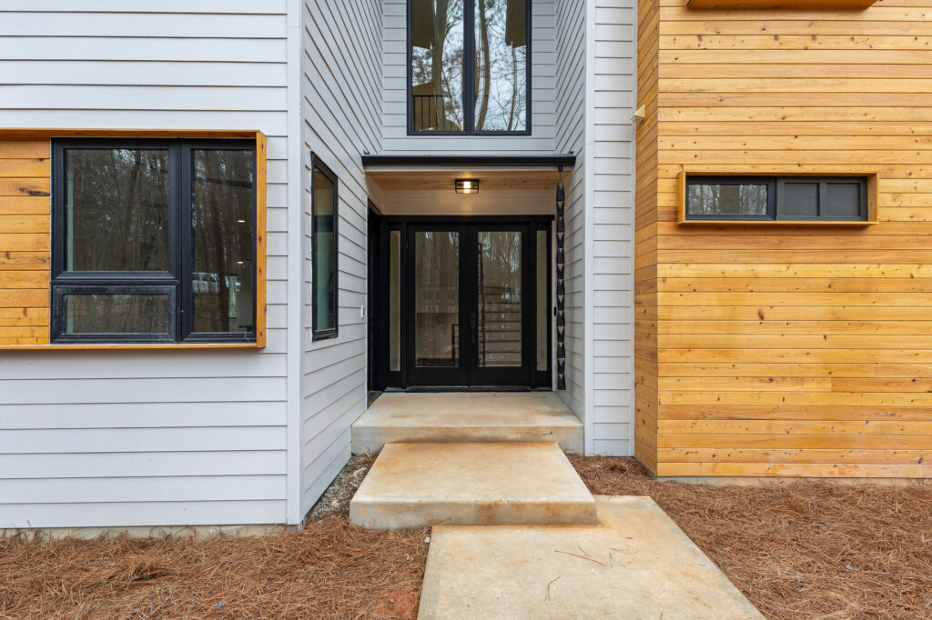 Front steps of Reynard custom home