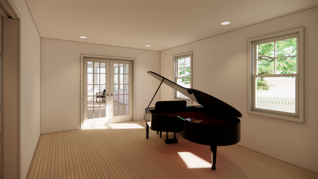 Rendering of Wells music room